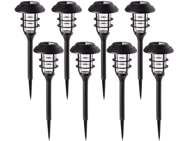 8x Solarleuchten Kaltweiß Garten Solarlampe für Außen Gartenleuchten Wasserdichte LED Deko Wegleuchten für Rasen Terrasse Patio Weg